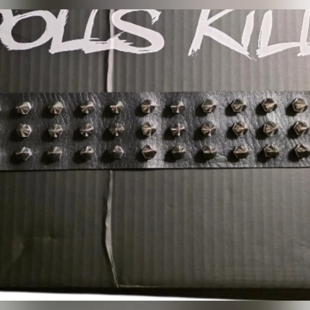 Black Studded Choker Necklace - Picture 2 of 5